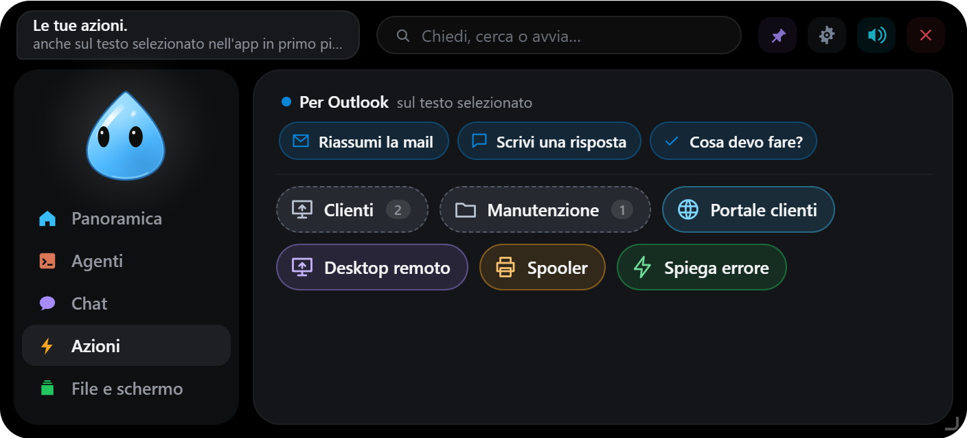 Azioni rapide con suggerimenti per Outlook