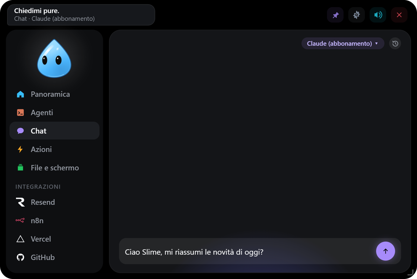 Chat con Claude dall'isola